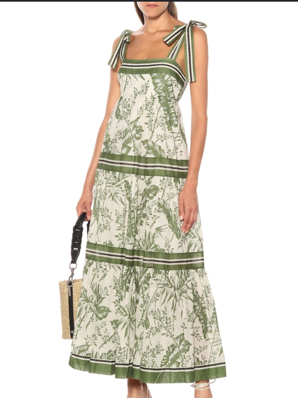 Zimmermann Palm Linen Maxi Tie Shoulder Dress NEW